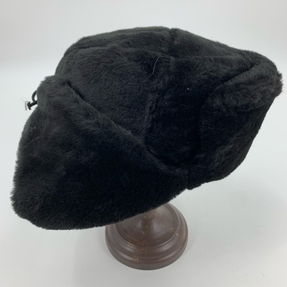 Trapper hat fuzzy ear flaps warm winter black - Picture 5 of 7